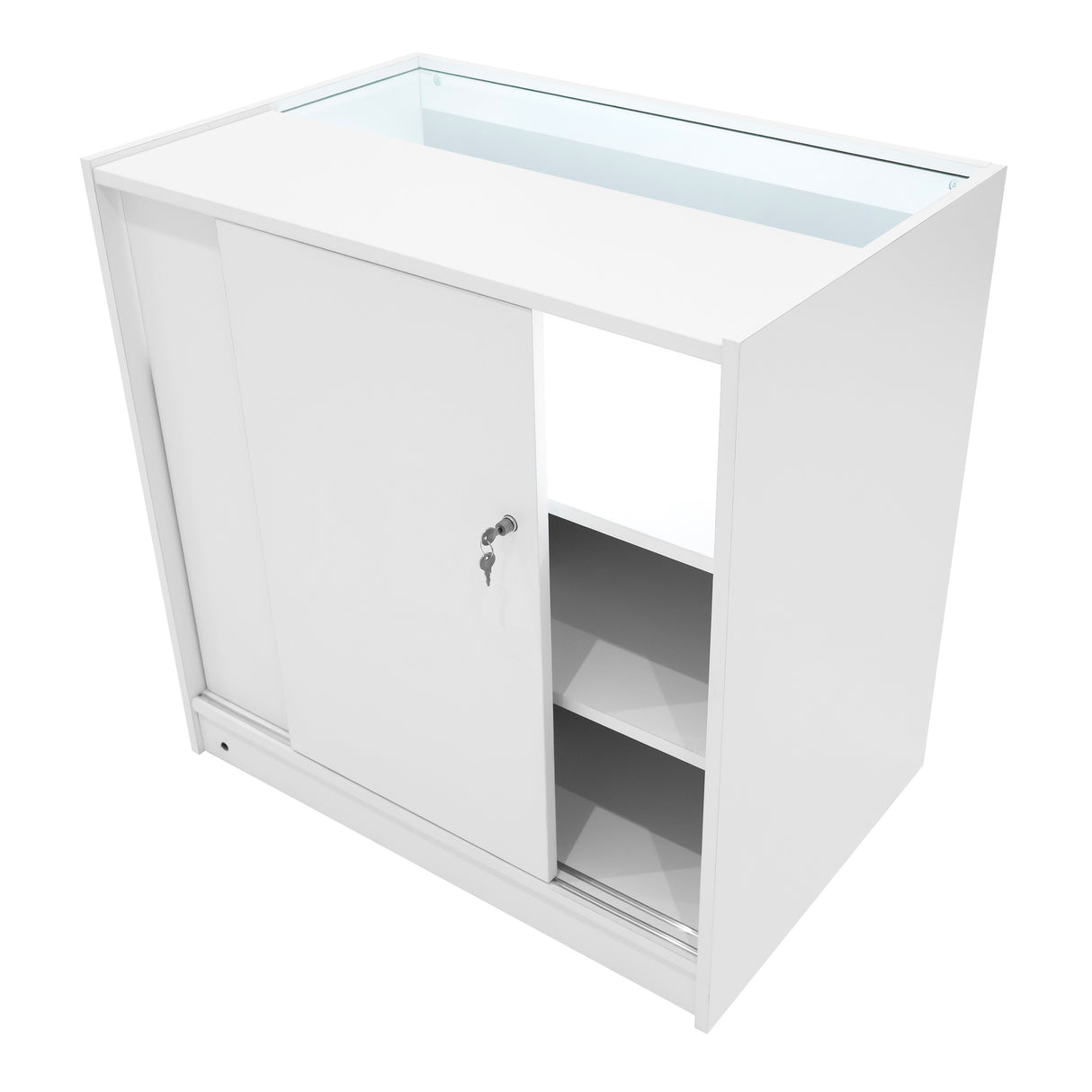 Set Mostradores Comerciales con Luz LED "HYPERION" LM60 + B900 + K900 + TB60 – Blanco