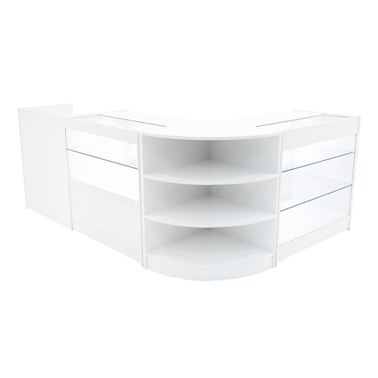 Set Mostradores Comerciales con Luz LED "THEIA" LM60 + K900 + C900 + TB60 – Blanco