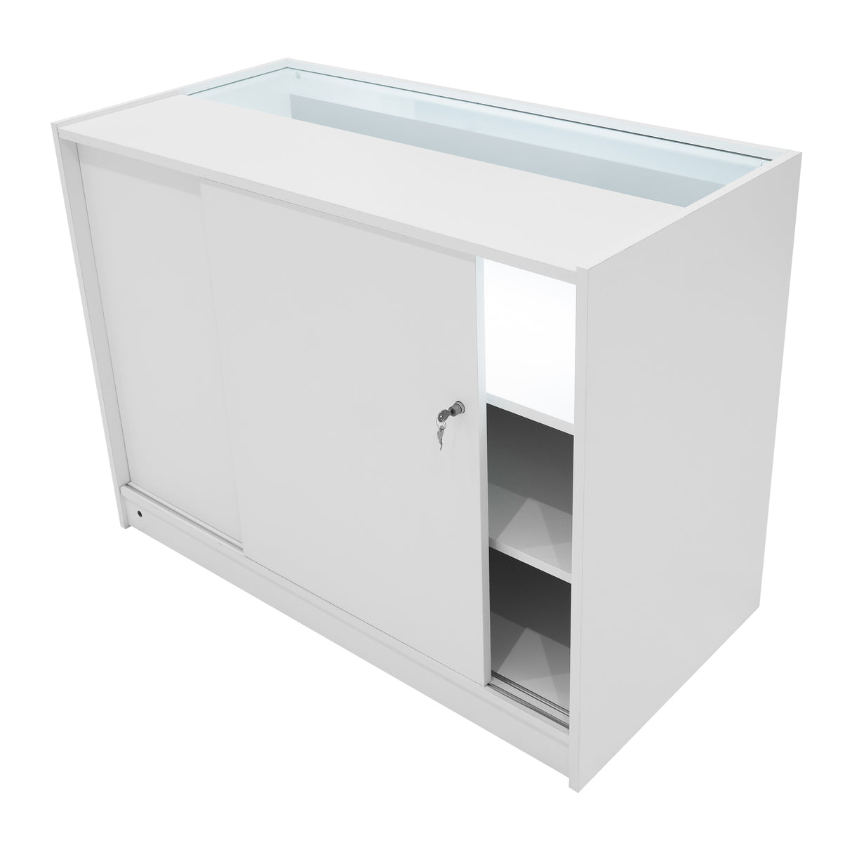 Set Mostradores Comerciales con Luz LED "ADONIS" CM60 + B1200 + C1200 – Blanco