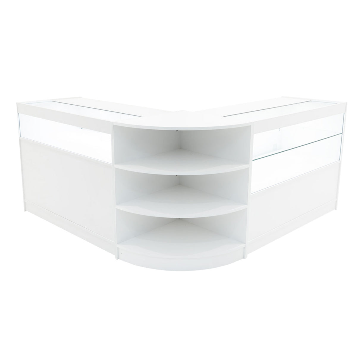 Set Mostradores Comerciales con Luz LED "HARMONIA" LM60 + B1200 + C1200 – Blanco