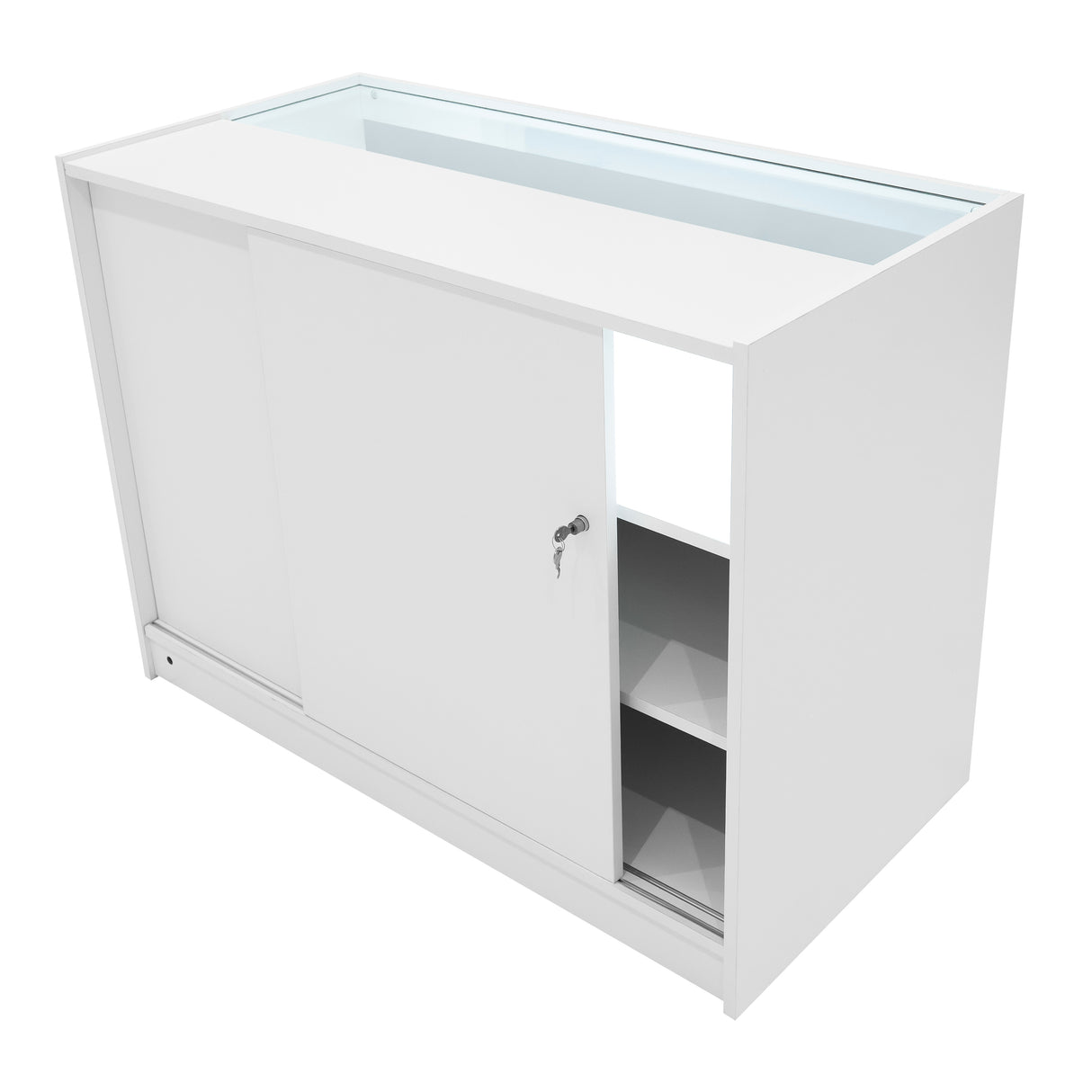 Set Mostradores Comerciales con Luz LED "DEMETER" LM60 + K1200 + B1200 – Blanco