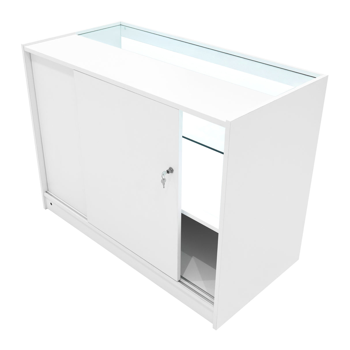 Set Mostradores Comerciales con Luz LED "ECLIPSE" LM60 + 2xC1200 + TB60 – Blanco