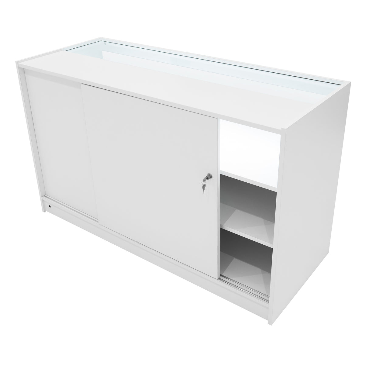 Set Mostradores Comerciales con Luz LED "HERA" CM60 + K1500 + C1500 – Blanco