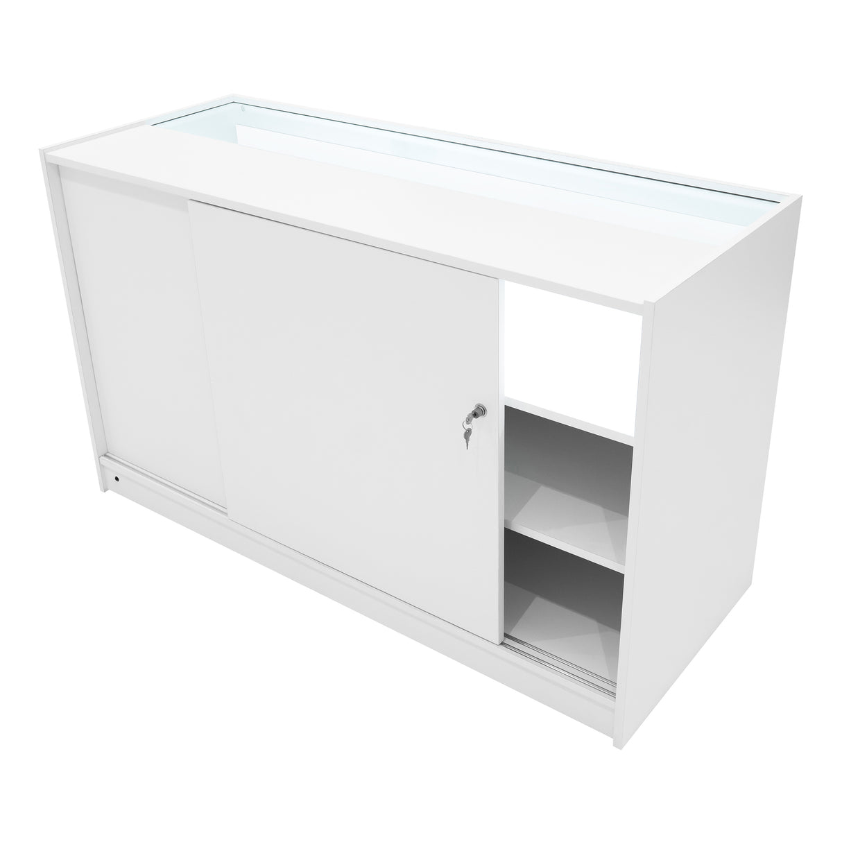 Set Mostradores Comerciales con Luz LED "HARMONIA" LM60 + B1500 + C1500 – Blanco