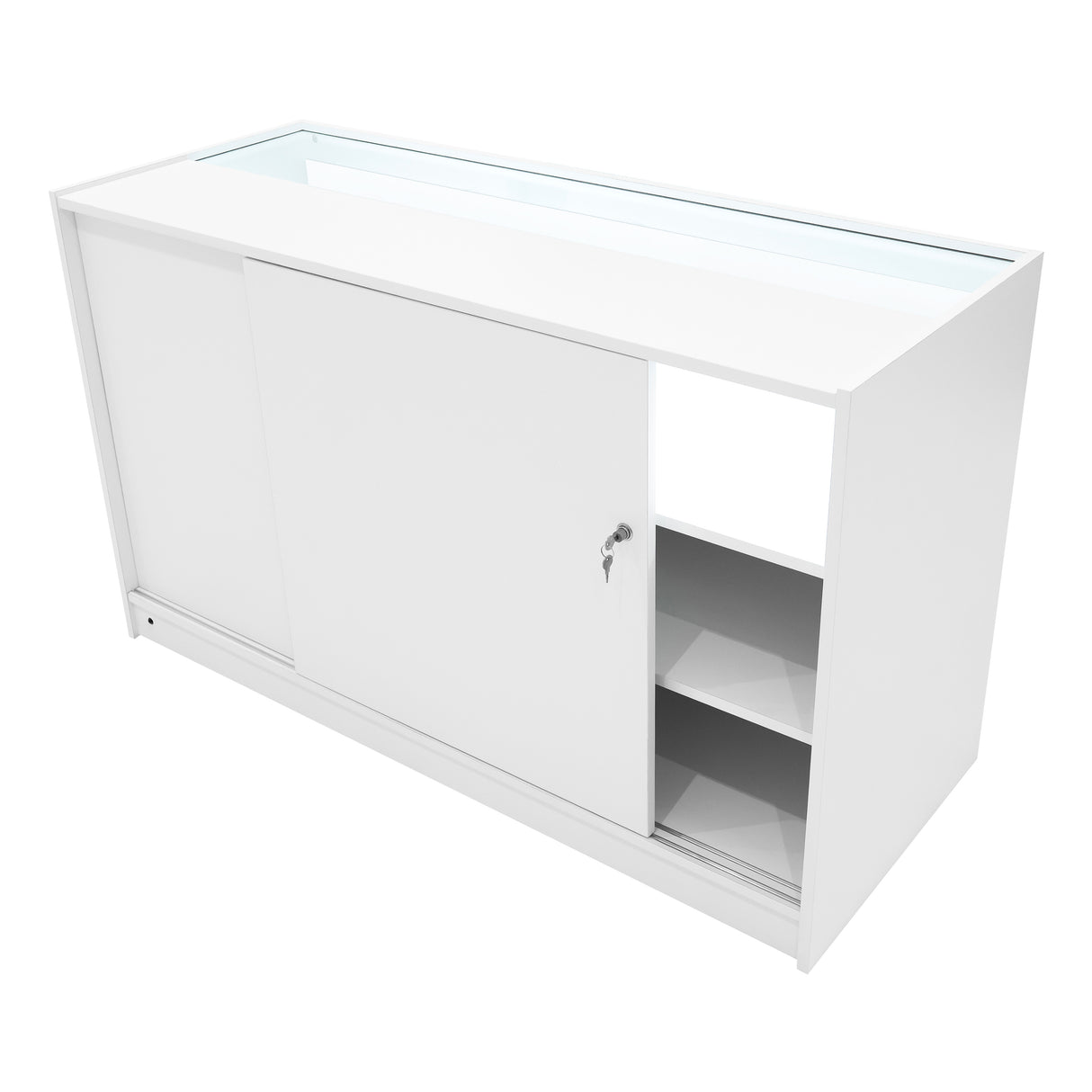 Set Mostradores Comerciales con Luz LED "DEMETER" LM60 + K1500 + B1500 – Blanco