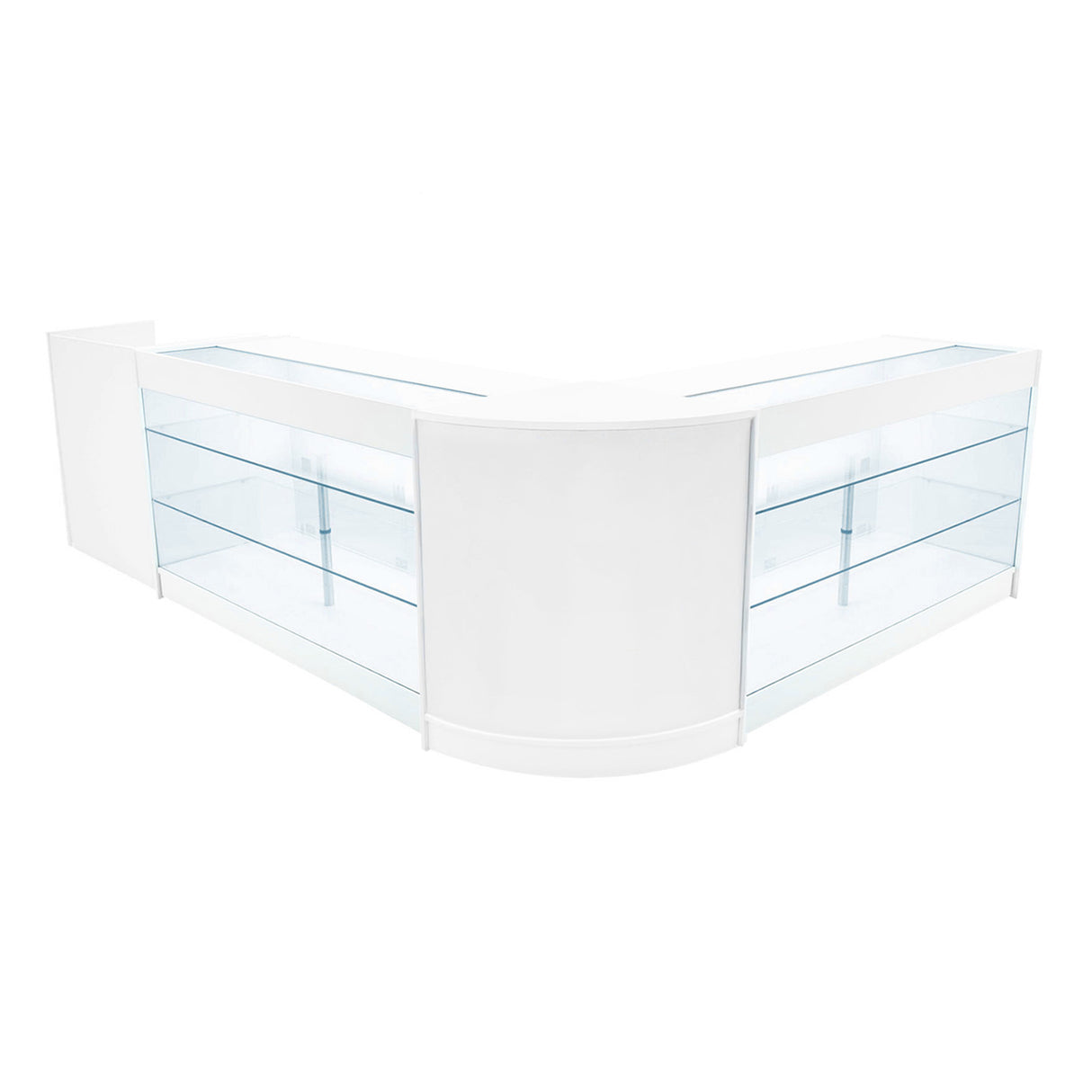 Set Mostradores Comerciales con Luz LED "ARIES" CM60 + 2xK1500 + TB60 – Blanco