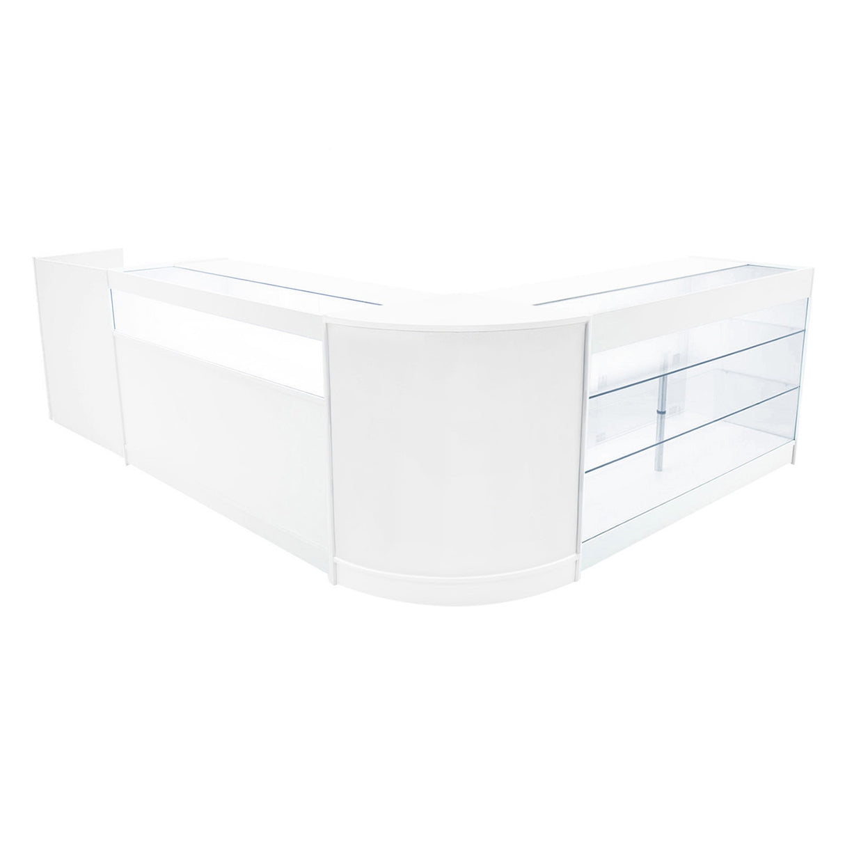 Set Mostradores Comerciales con Luz LED "POLARIS" CM60 + B1500 + K1500 + TB60 – Blanco