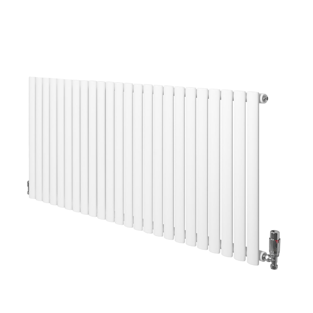 Radiador de columna ovalado blanco de 600 mm x 1440 mm con válvulas, diseño moderno y elegante, ideal para calefacción eficiente
