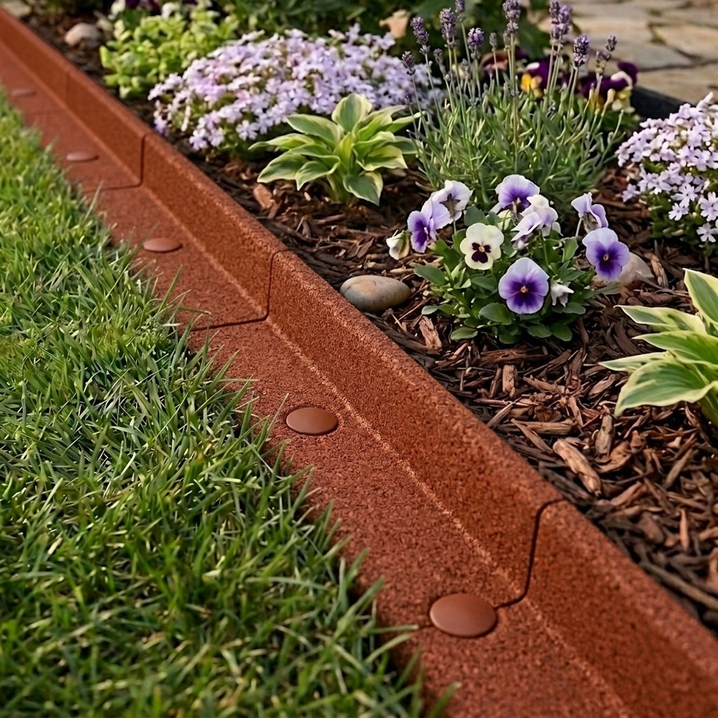 Bordura Flexible para Jardín 40 x 1.2 m con Mazo – Terracota
