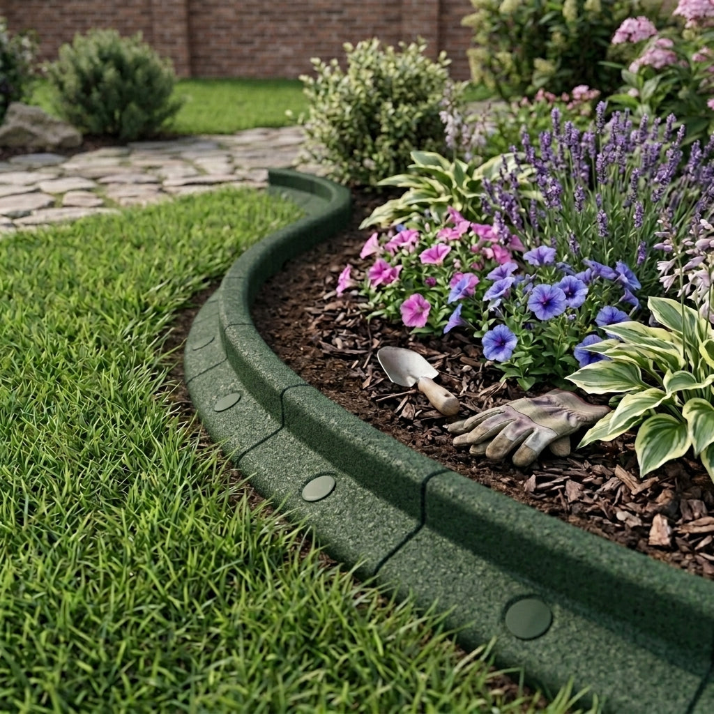 Bordura Flexible para Jardín 30 x 1.2 m con Mazo – Verde