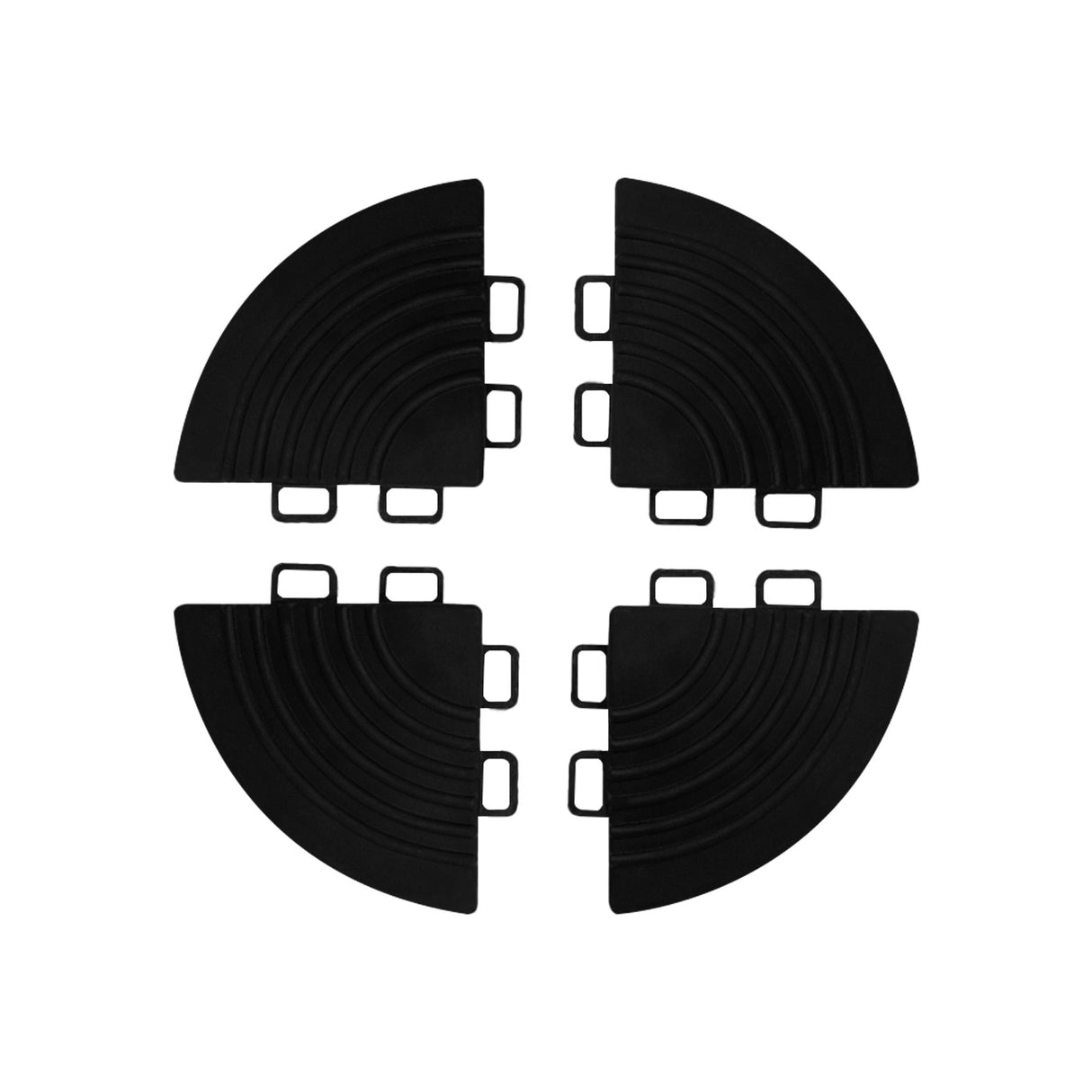 Baldosas Polipropileno con canales de ventilación (225un) y Bordes - Negro (165) y Gris (60)