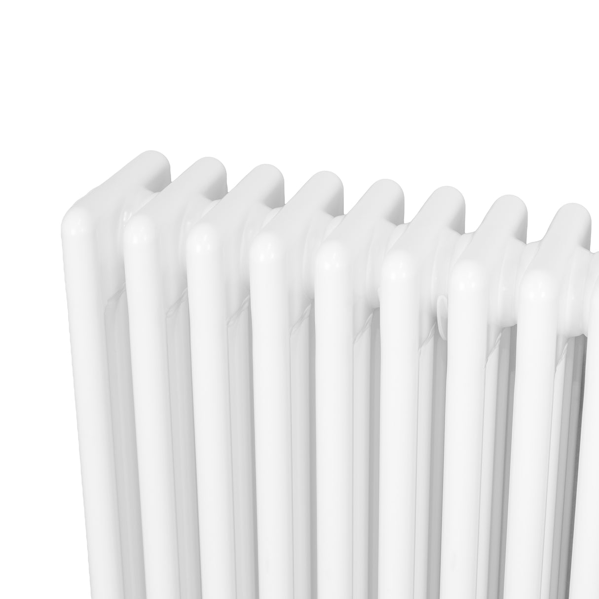 Radiador tradicional de 4 columnas en color blanco, con un acabado liso y brillante, ideal para calefacción en espacios interiores
