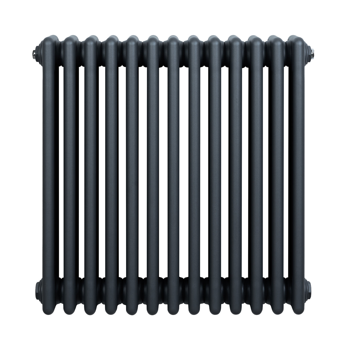 Radiador tradicional de 4 columnas en gris antracita, con un diseño robusto y texturizado, ideal para calefacción eficiente