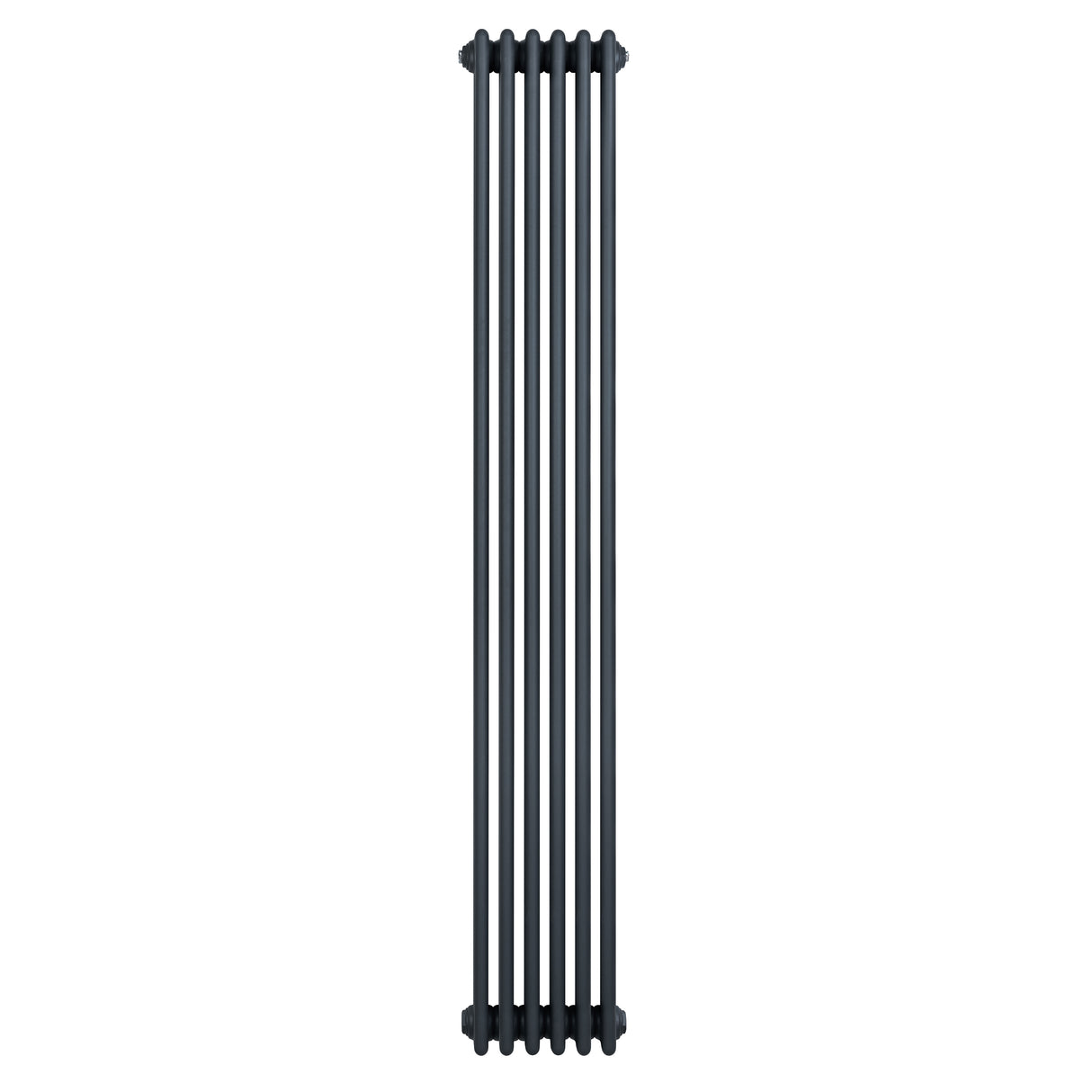 Radiador tradicional de 4 columnas en gris antracita, con un diseño vertical y acabado liso, ideal para calefacción eficiente