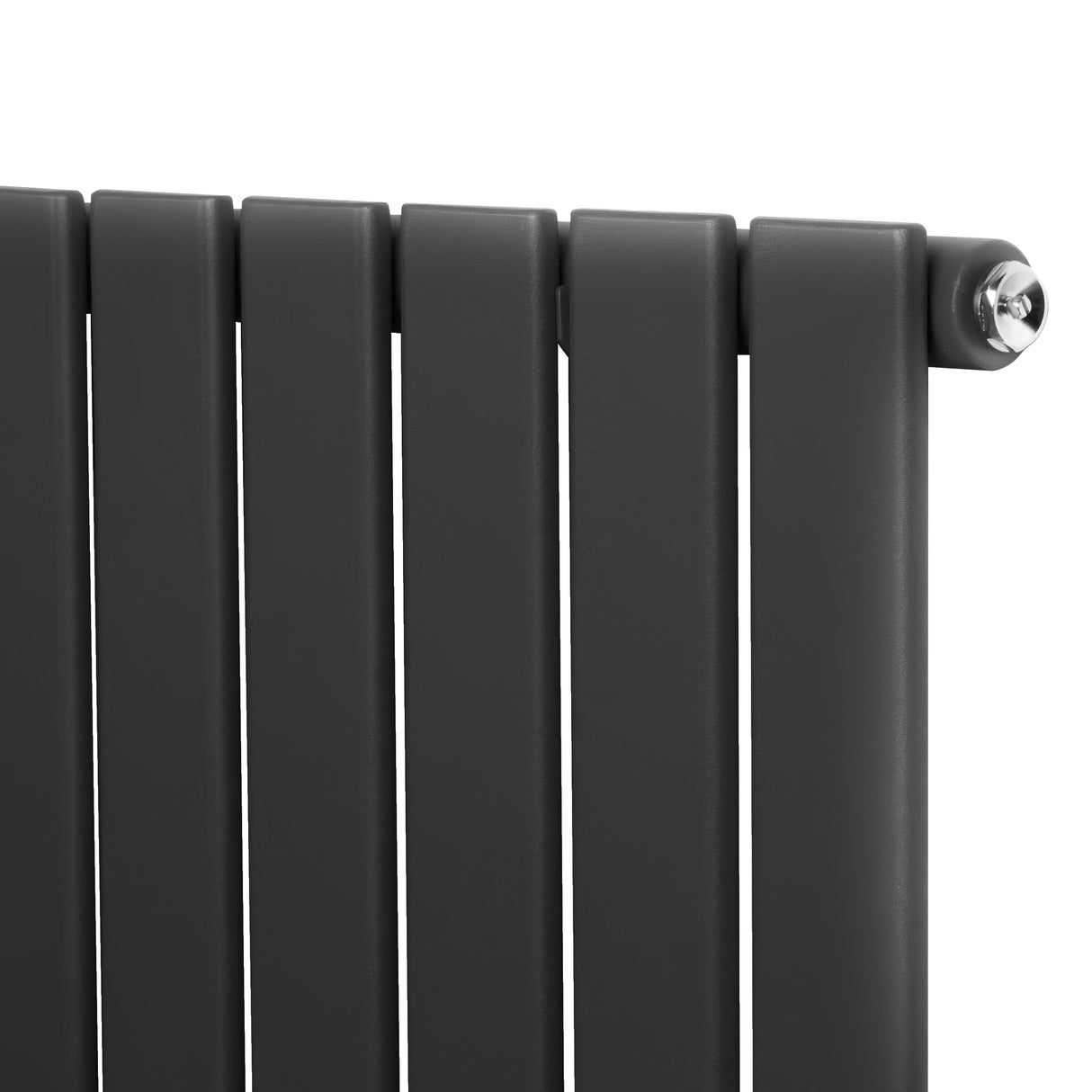 Radiador de columna única gris antracita, con acabado mate y diseño moderno, ideal para calefacción eficiente en espacios reducidos