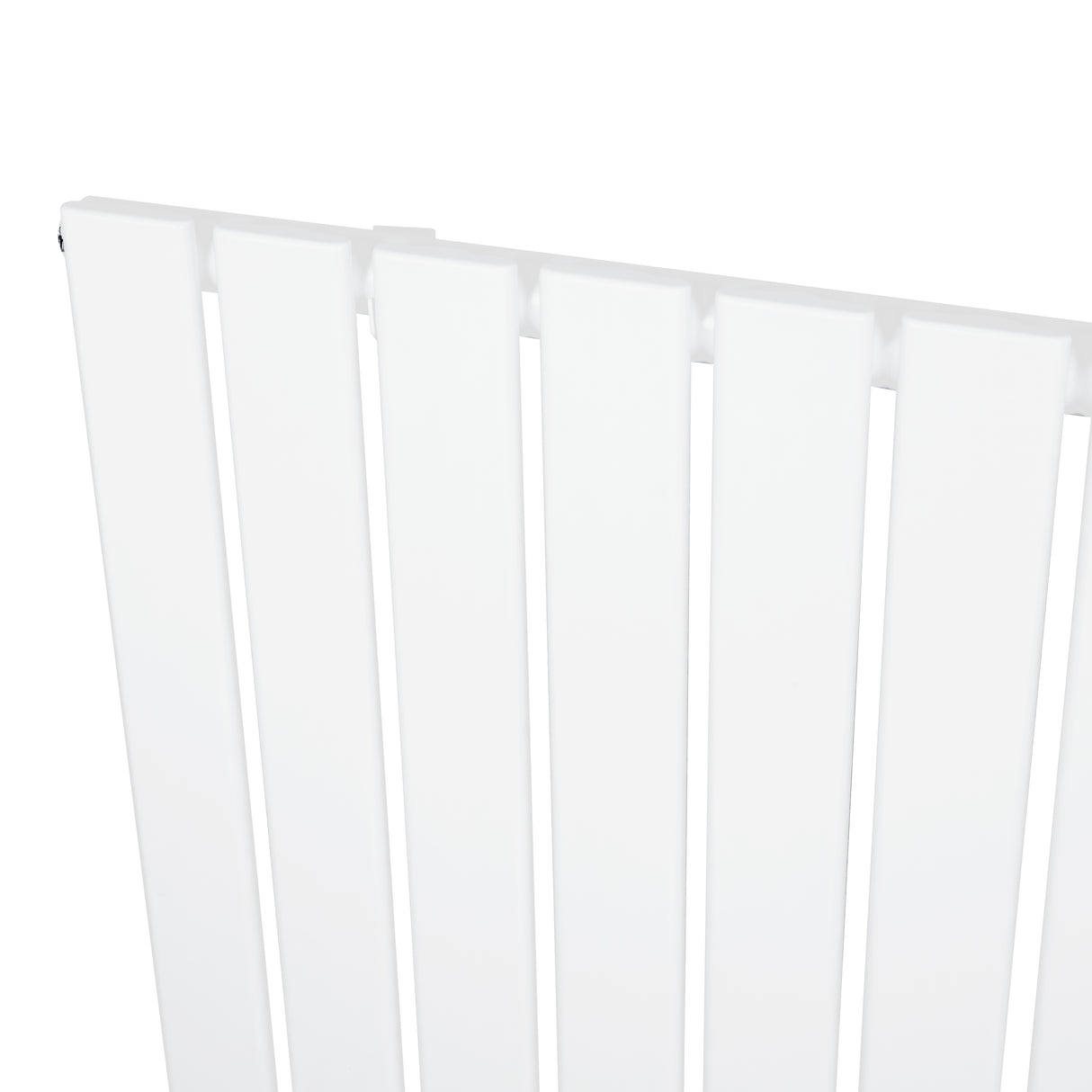Radiador de columna única en color blanco, con diseño moderno y lamas verticales, ideal para calefacción eficiente en espacios reducidos