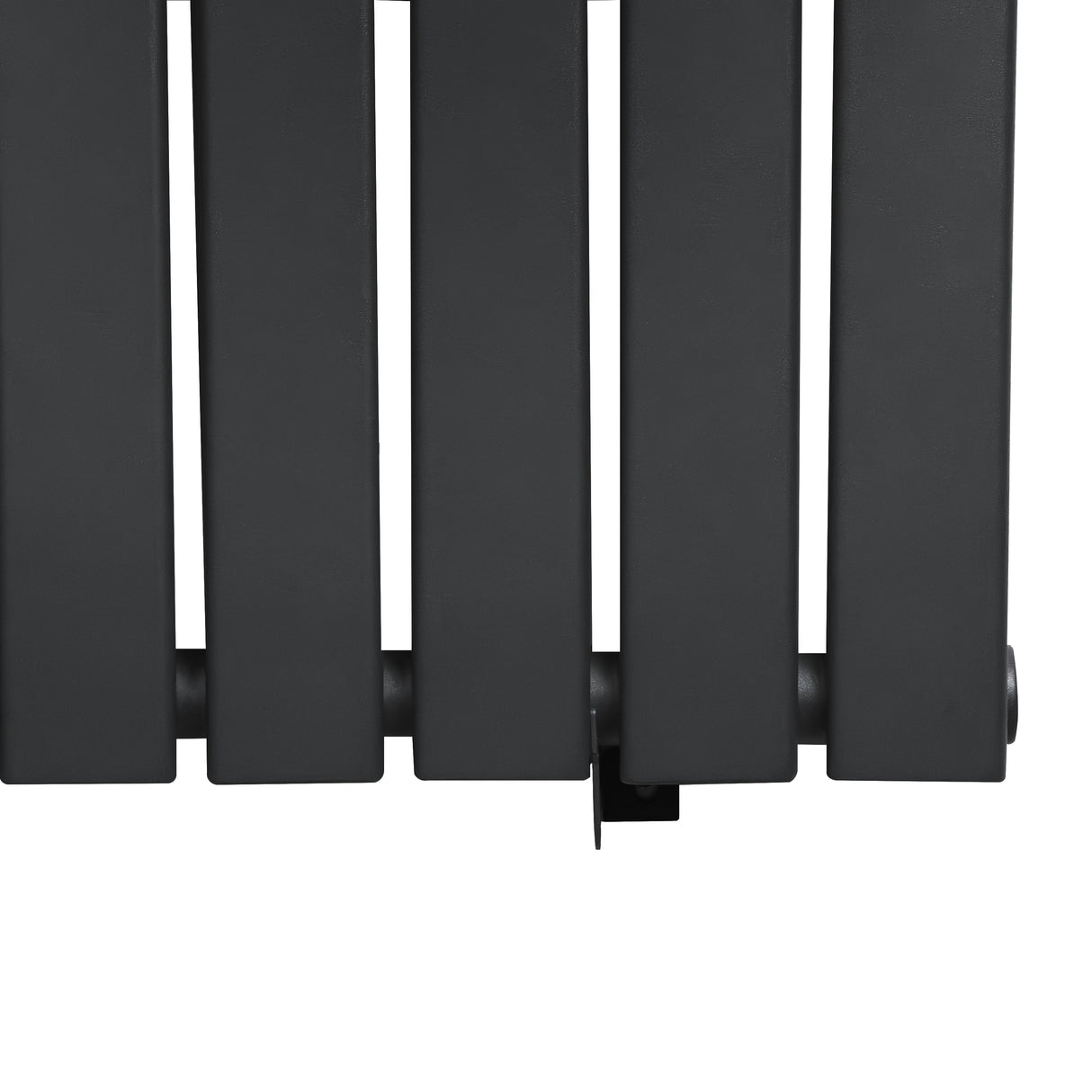 Radiador de columna única en gris antracita, con diseño rectangular y superficie lisa, ideal para calefacción en espacios modernos