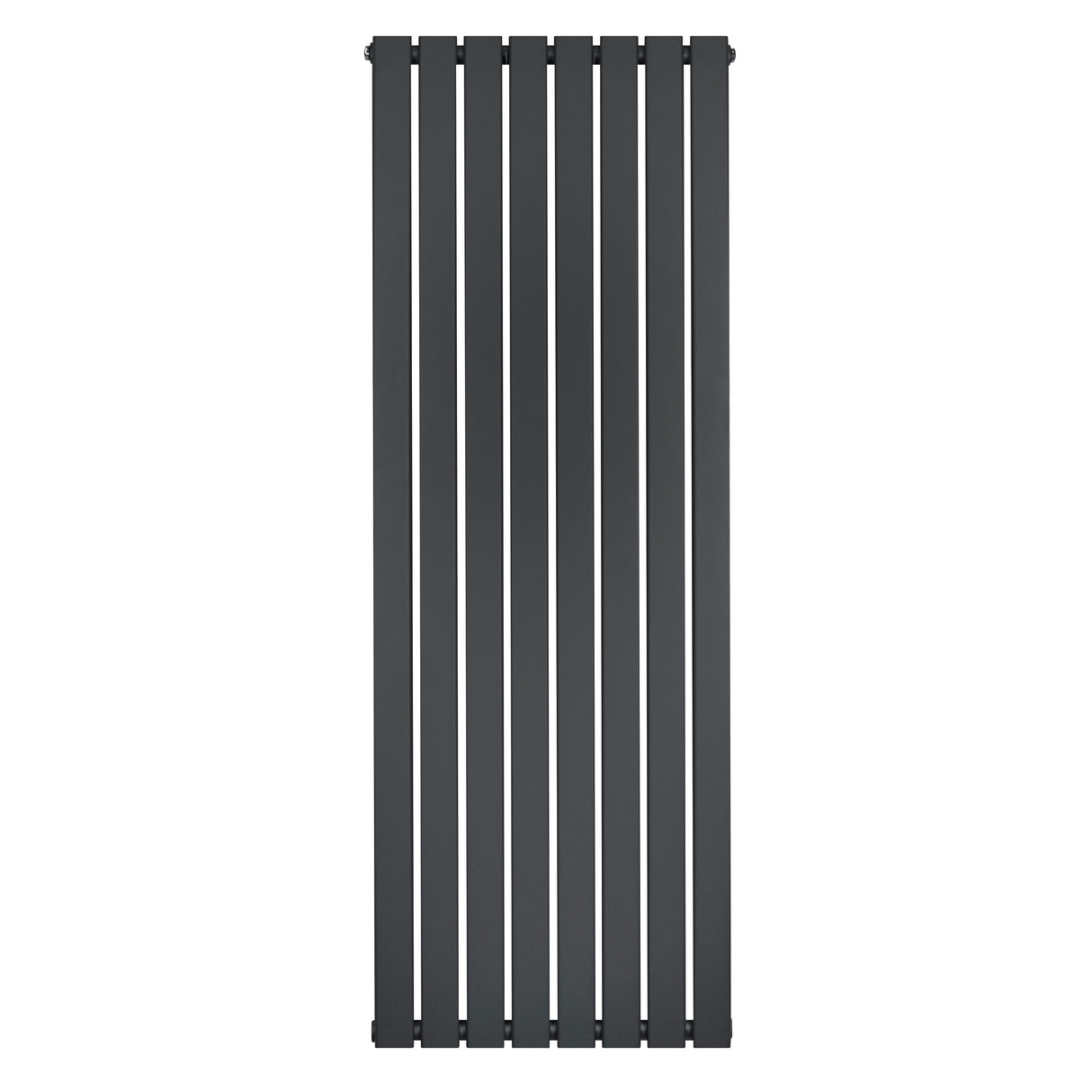 Radiador de columna única en gris antracita, con diseño vertical y acabado liso, mide 1600 mm de alto y 560 mm de ancho