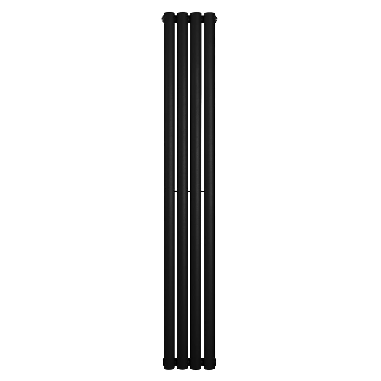 Radiador de columna simple ovalado en color negro, con un diseño elegante y moderno, mide 1600 mm de alto y 240 mm de ancho