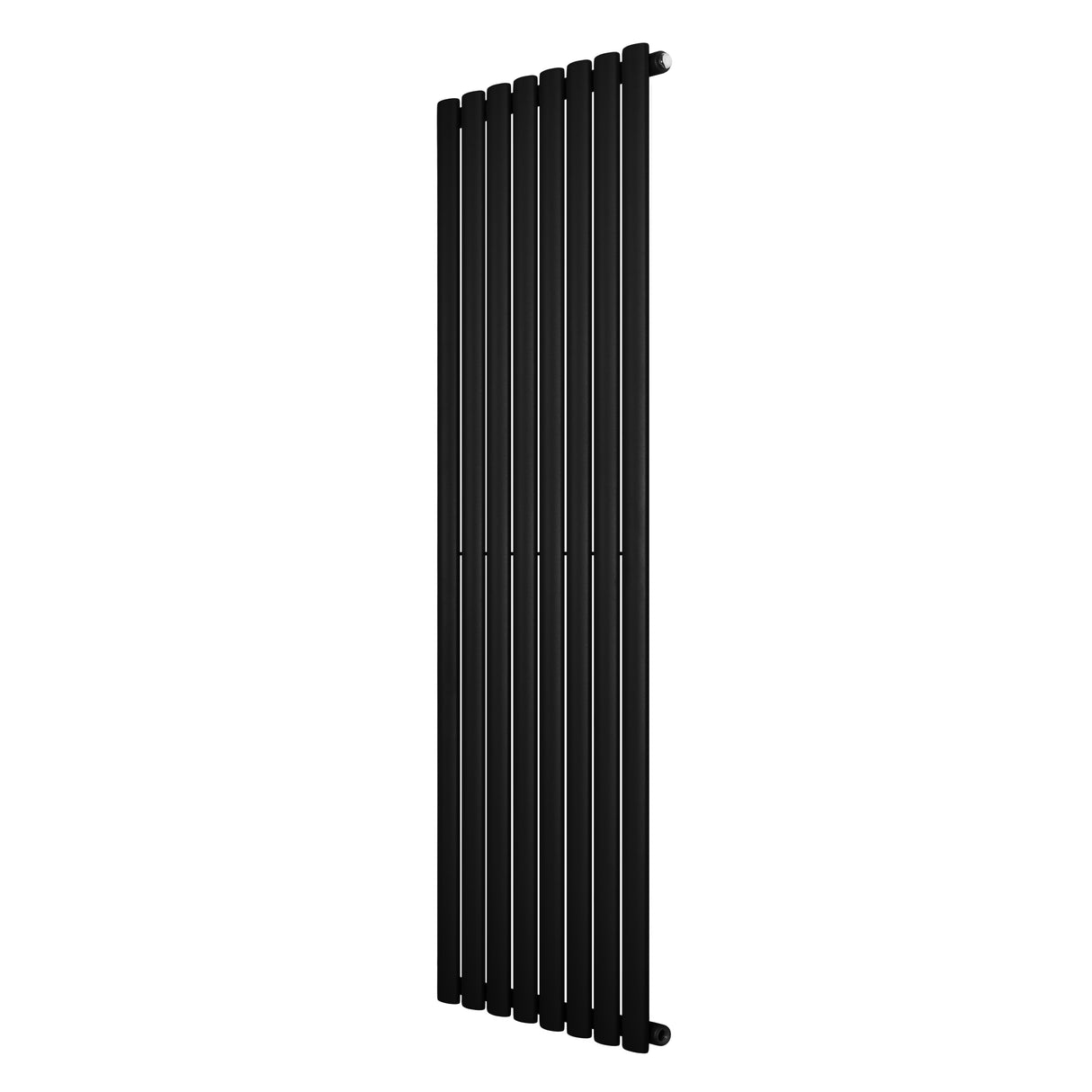 Radiador de columna ovalado negro de 1600 mm x 480 mm, con un diseño elegante y moderno, ideal para cualquier espacio interior