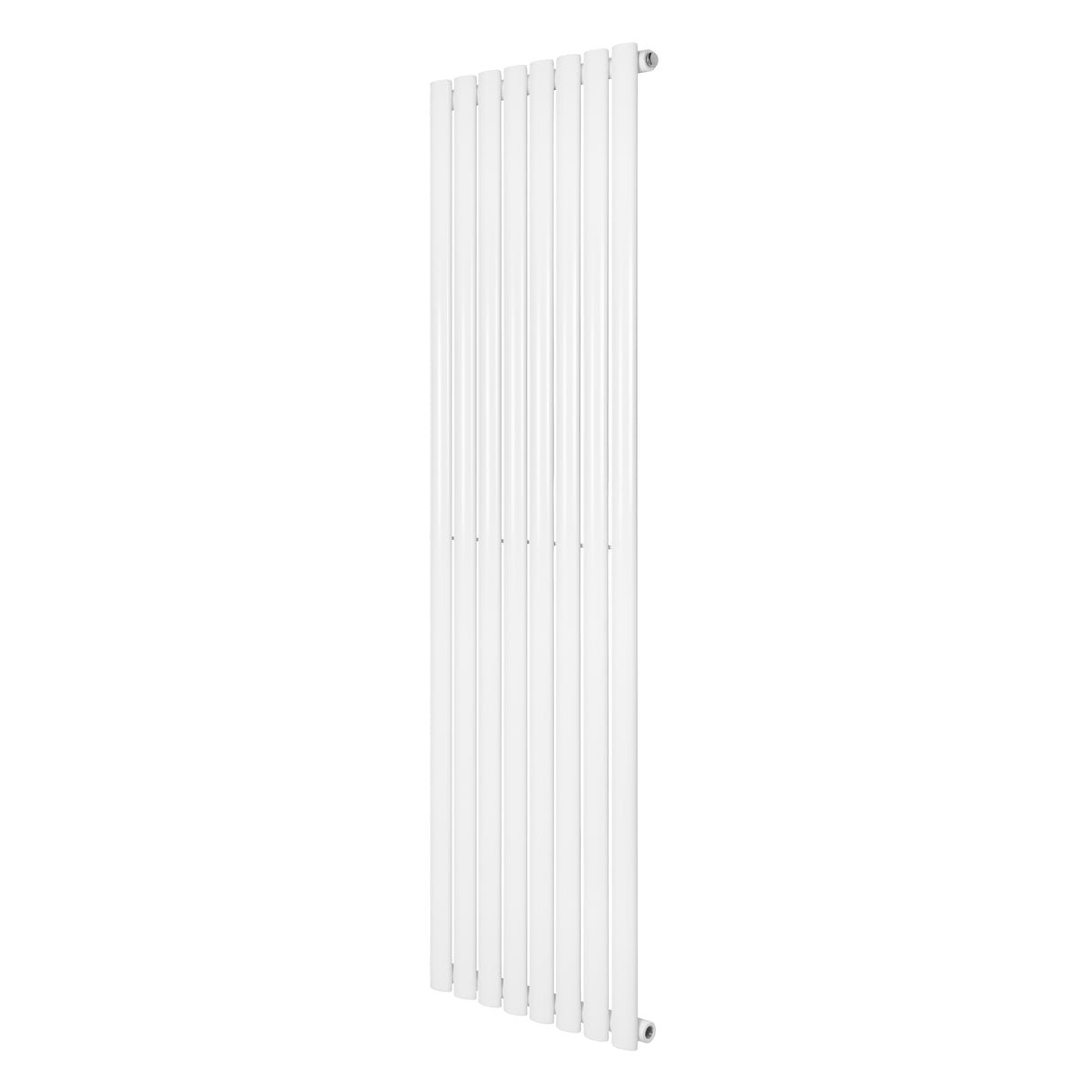 Radiador de columna simple ovalado en color blanco, con un diseño elegante y moderno, mide 1600 mm de alto y 480 mm de ancho