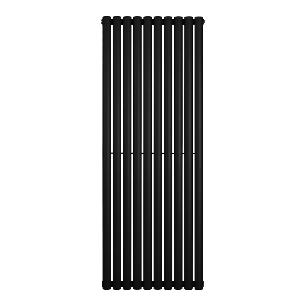 Radiador de columna ovalado negro de 1600 mm x 600 mm, con diseño elegante y acabado liso, ideal para calefacción moderna