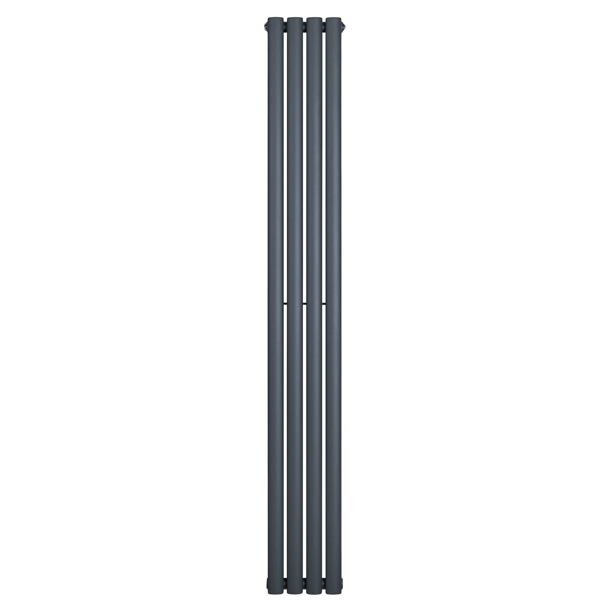 Radiador de columna ovalado en gris antracita, con un diseño elegante y moderno, mide 1800 mm de alto y 240 mm de ancho