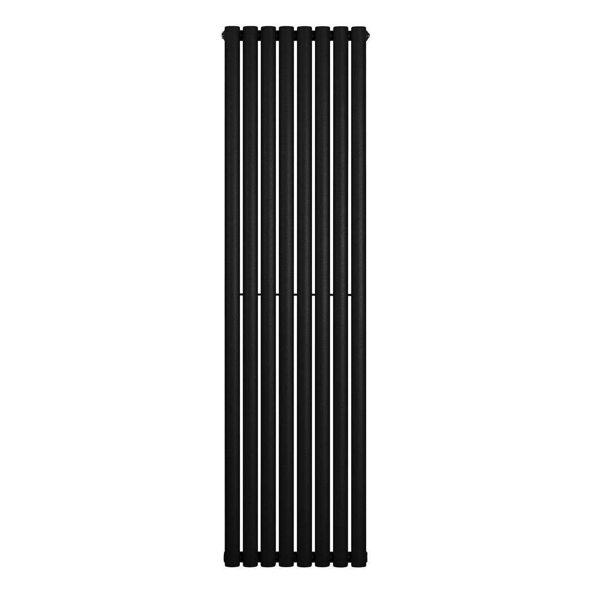 Radiador de columna simple ovalado en color negro, con un diseño elegante y moderno, mide 1800 mm de alto y 480 mm de ancho