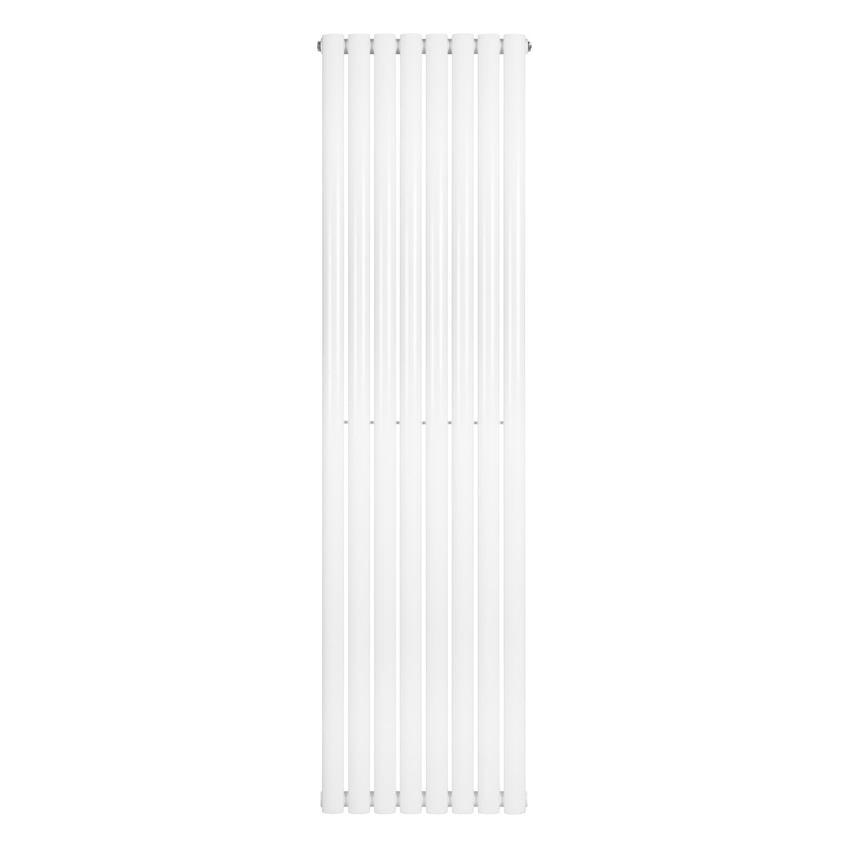Radiador de columna ovalado blanco, 1800 mm de alto y 480 mm de ancho, con un diseño elegante y acabado liso que complementa cualquier espacio
