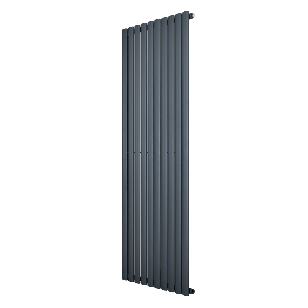 Radiador de columna ovalado de 1800 mm x 600 mm en gris antracita, con un diseño moderno y acabado liso y elegante