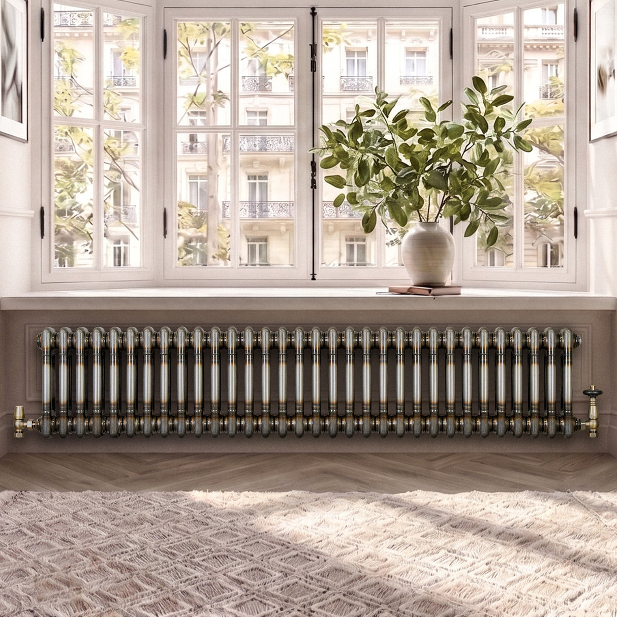 Radiador Tradicional de 2 Columnas - 300 x 1460mm - Metal Crudo