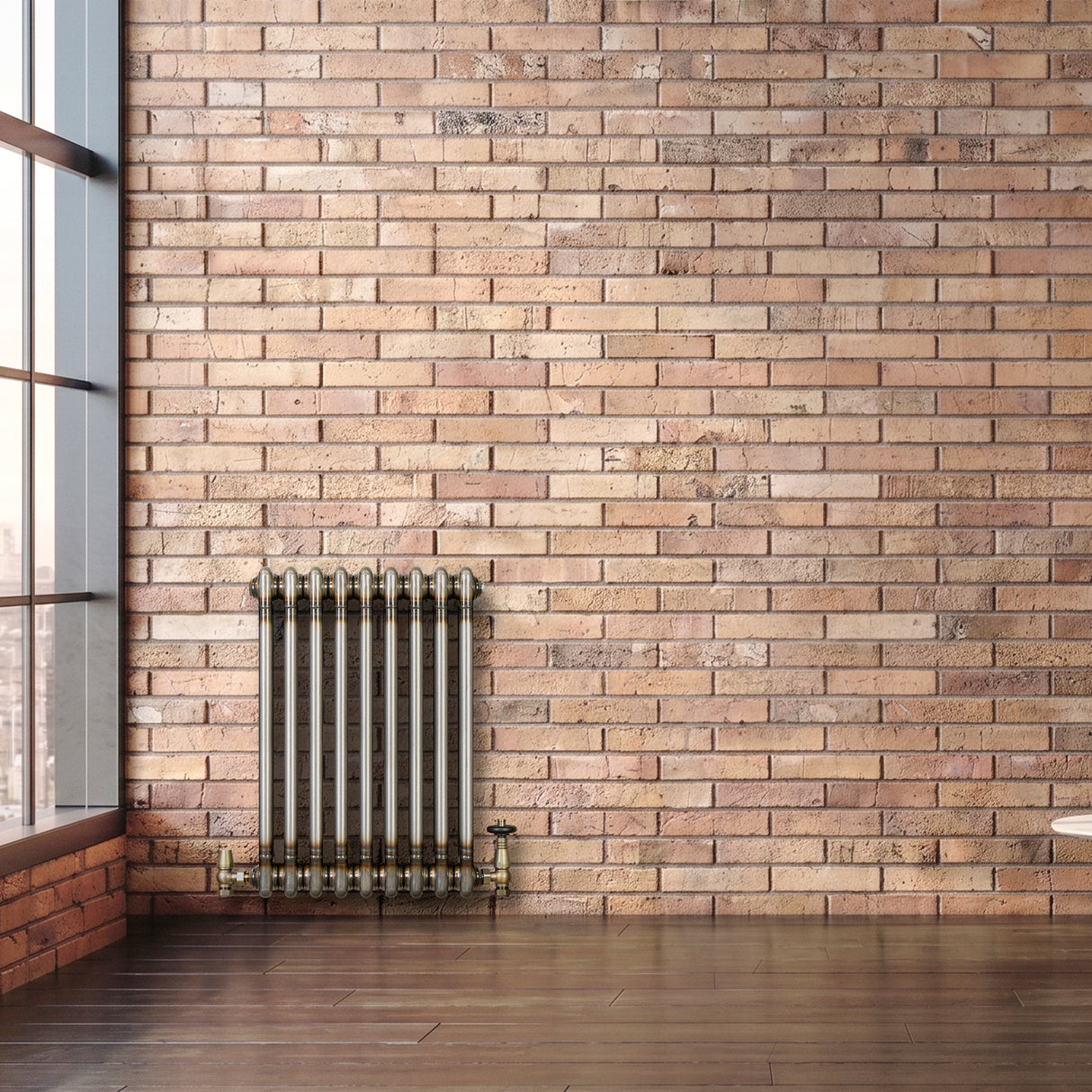 Radiador Tradicional de 2 Columnas - 600 x 425mm - Metal Crudo