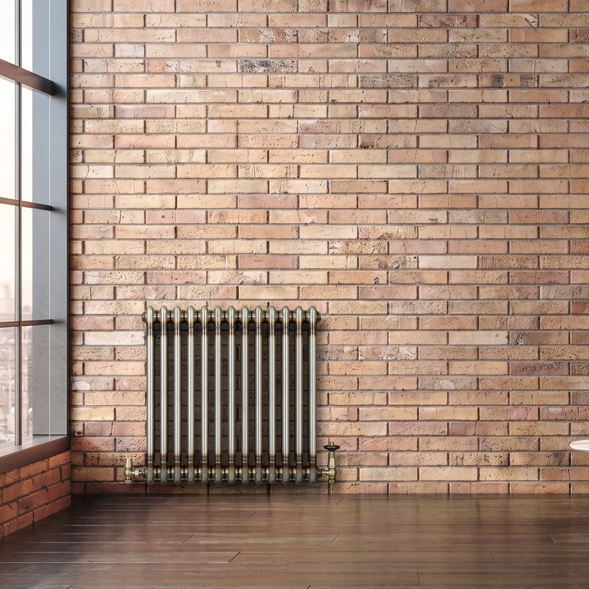 Radiador Tradicional de 2 Columnas - 600 x 605mm - Metal Crudo
