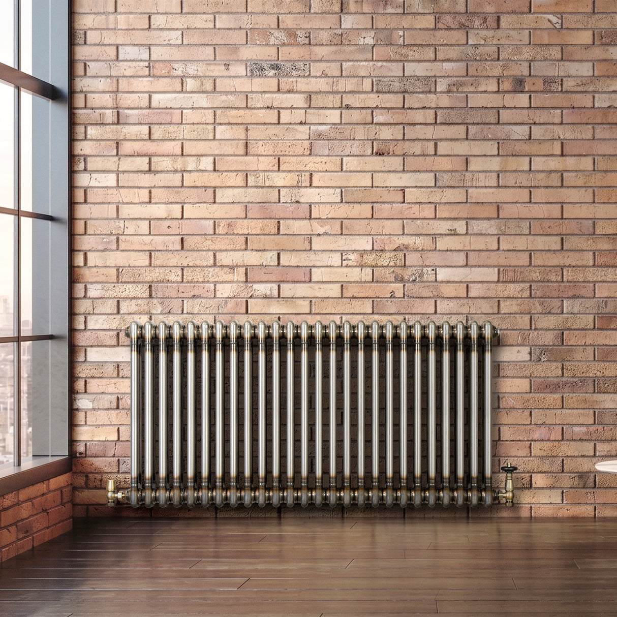 Radiador Tradicional de 2 Columnas - 600 x 1190mm - Metal Crudo