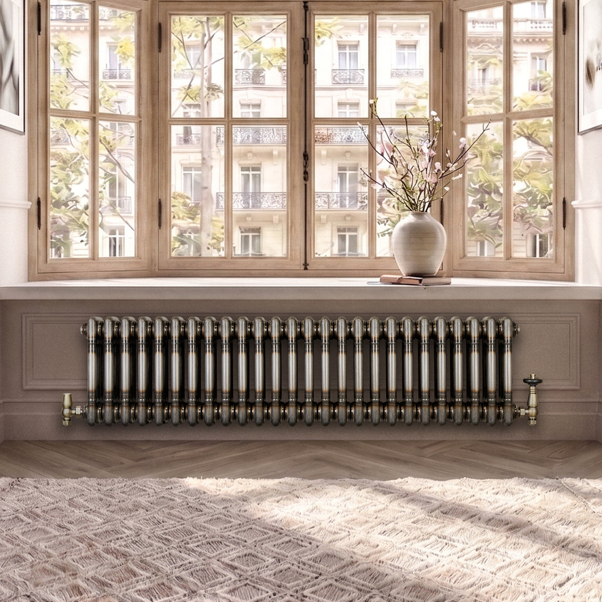 Radiador Tradicional de 3 Columnas - 300 x 1190mm - Metal Crudo