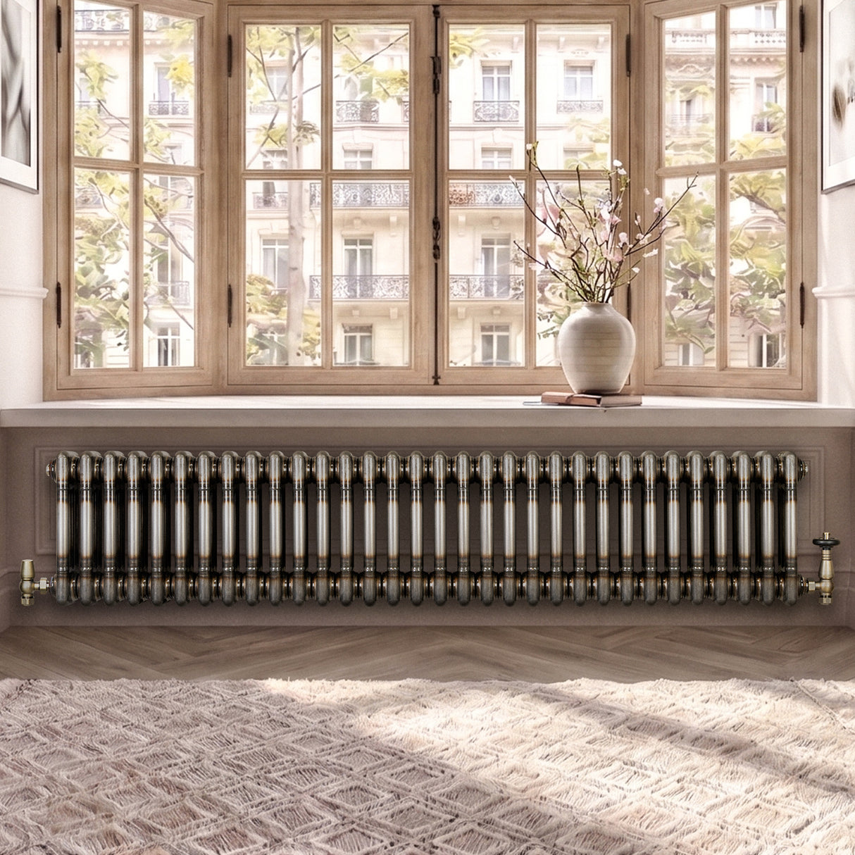Radiador Tradicional de 3 Columnas - 300 x 1460mm - Metal Crudo