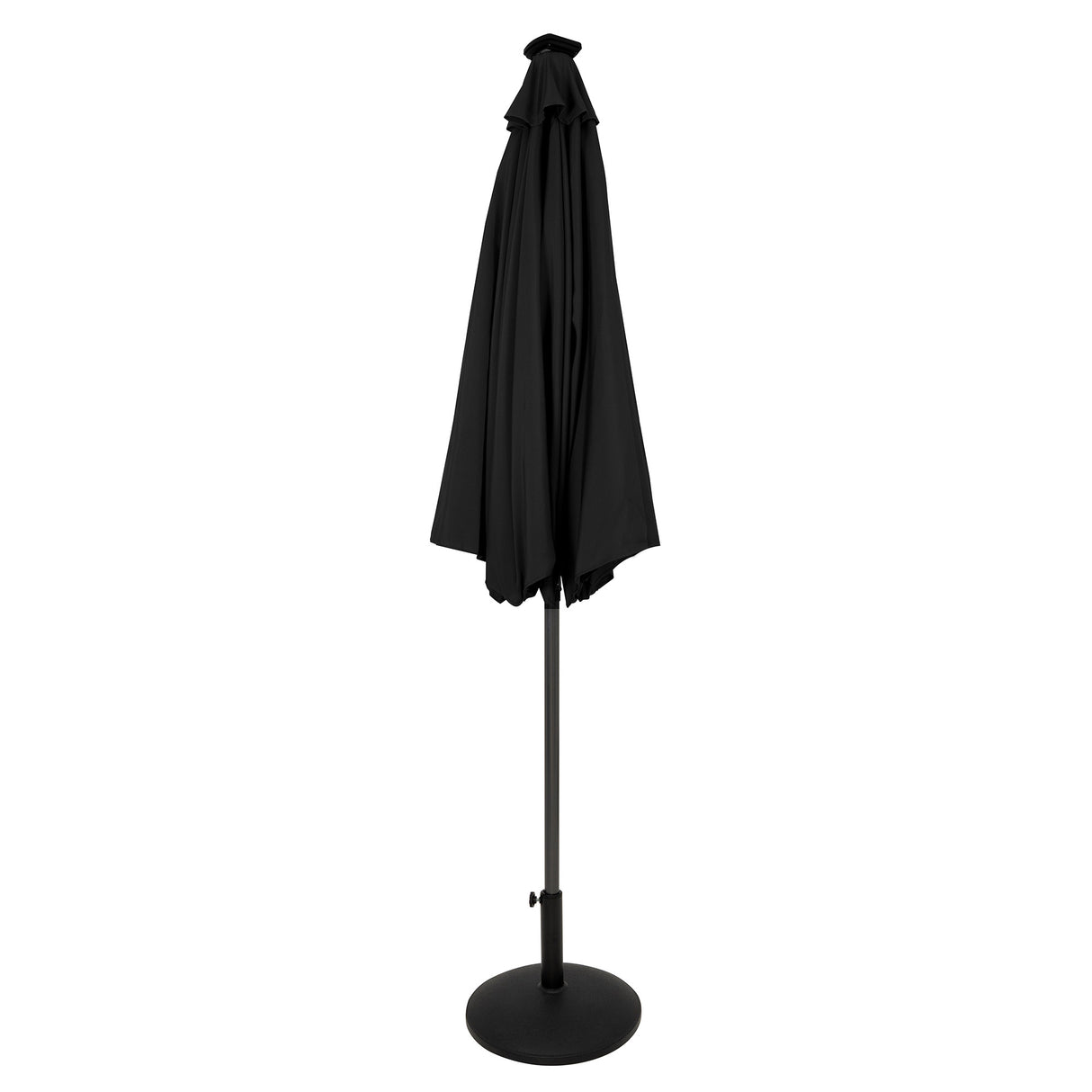 Parasol LED Inclinable 2,7 m con Base – Negro