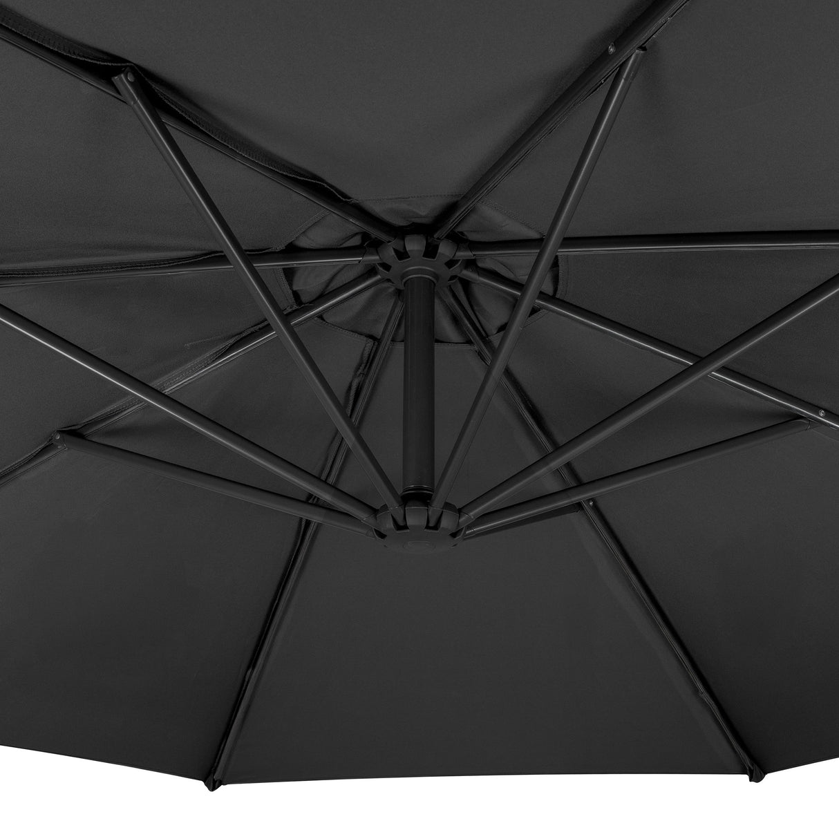 Parasol Excéntrico de 3 m con Base Cuadrada – Gris