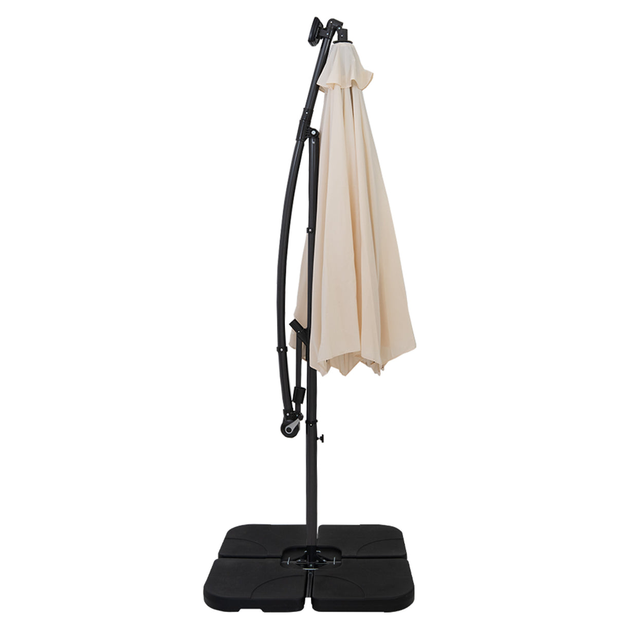 Parasol Excéntrico LED 3 m con Base Cuadrada – Crema