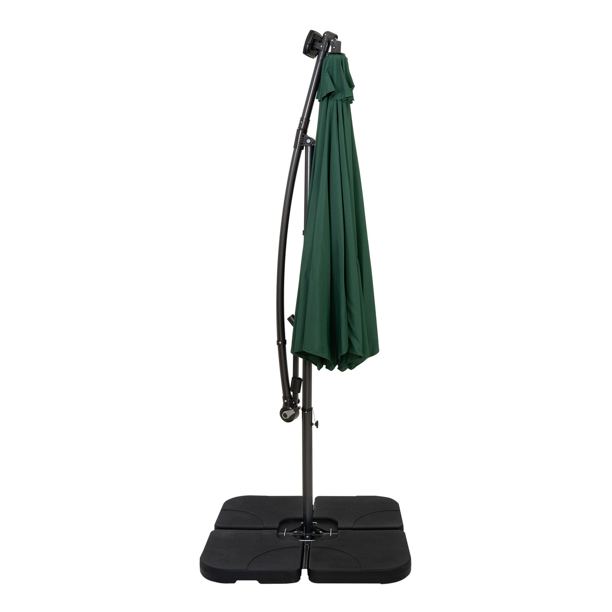 Parasol Excéntrico LED 3 m con Base Cuadrada – Verde
