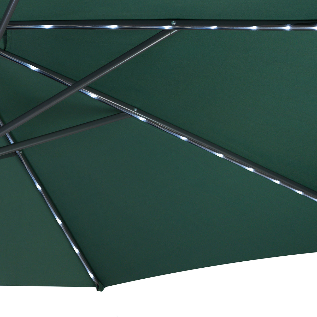Parasol Excéntrico LED 3 m con Base Cuadrada – Verde