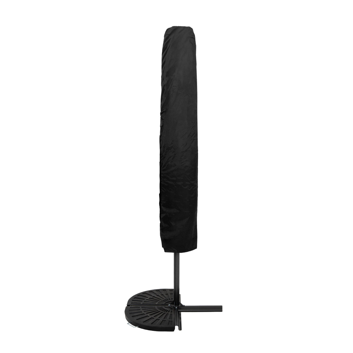 Parasol Excéntrico LED de 3 m con Base de Medio Abanico – Crema