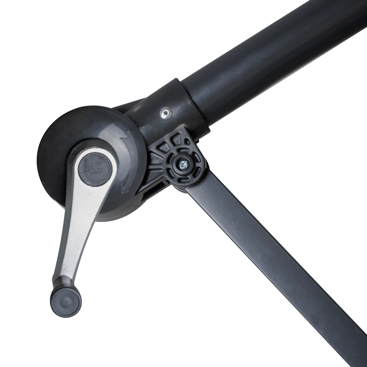Parasol Excéntrico LED de 3 m con Base de Medio Abanico – Crema