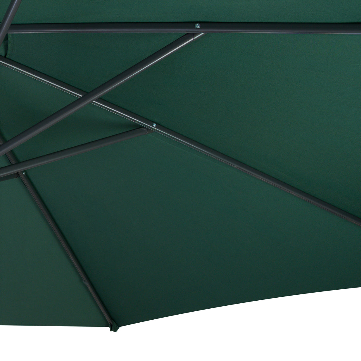 Parasol Excéntrico de 3 m con Base de Abanico Completo – Verde
