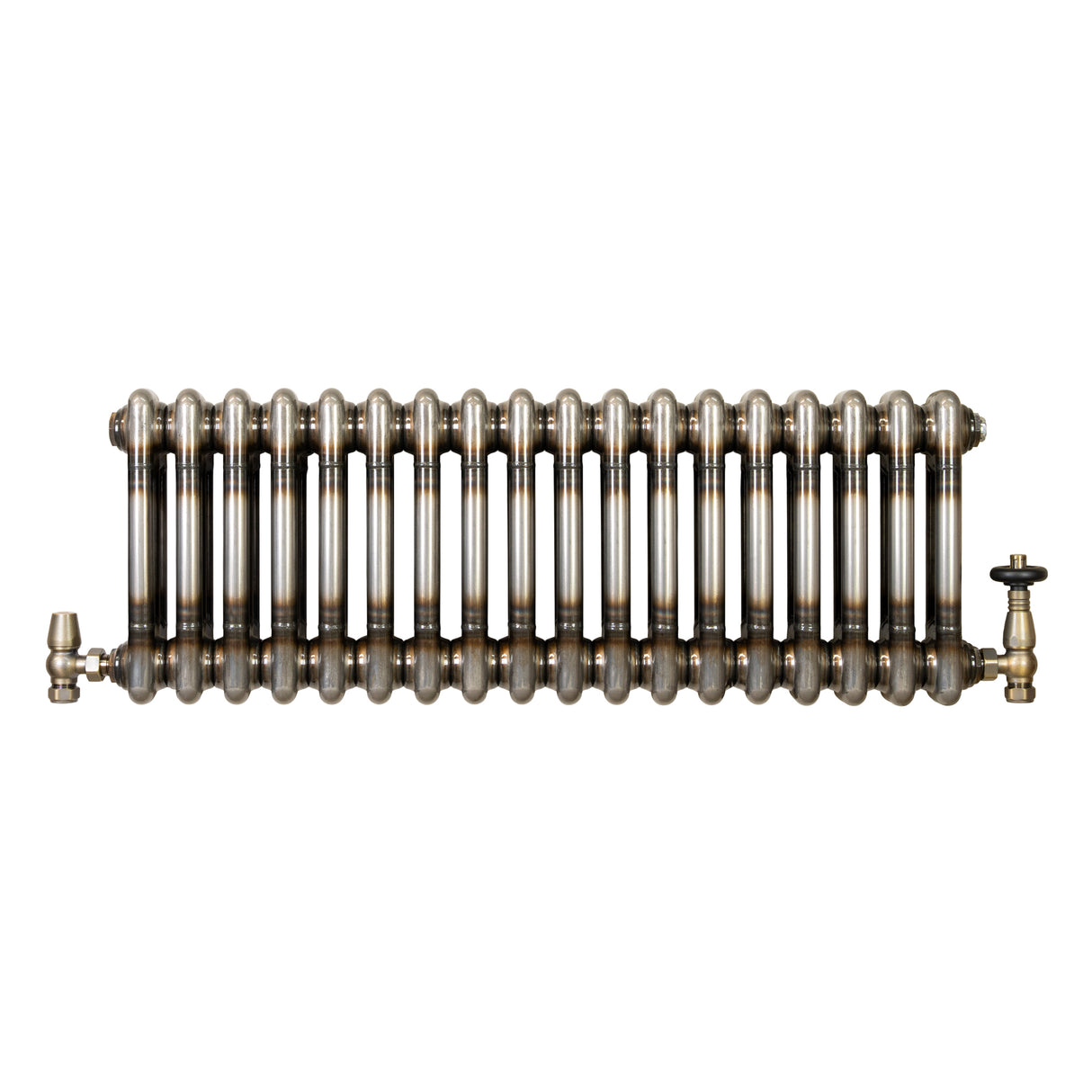 Radiador Tradicional de 2 Columnas y Válvulas - 300 x 830mm - Metal Crudo