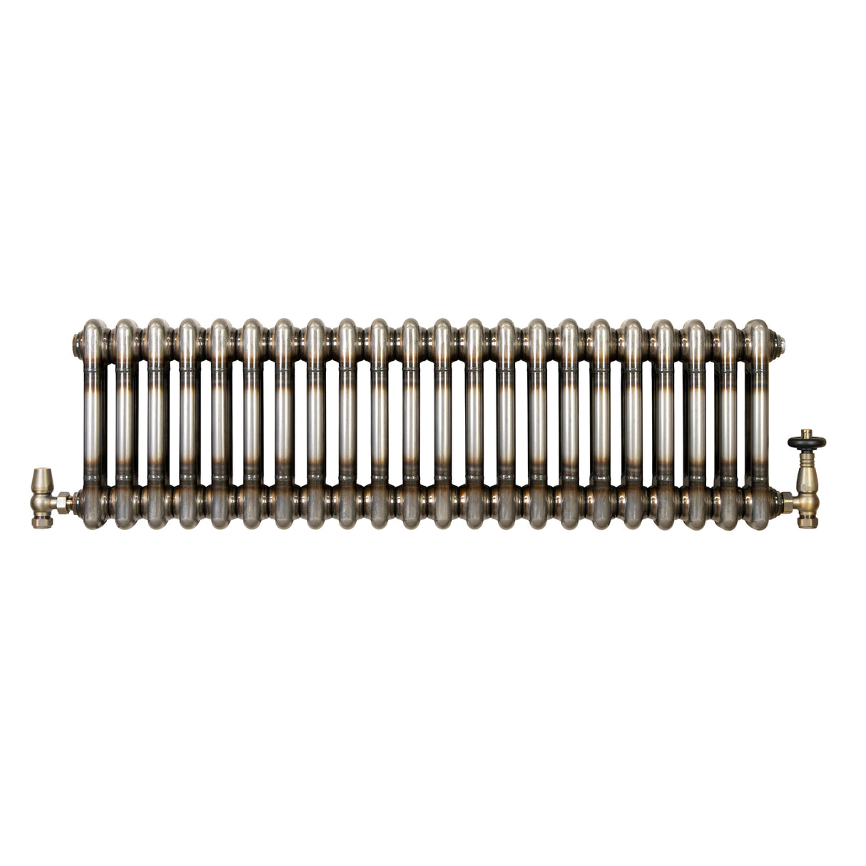 Radiador Tradicional de 2 Columnas y Válvulas - 300 x 1010mm - Metal Crudo