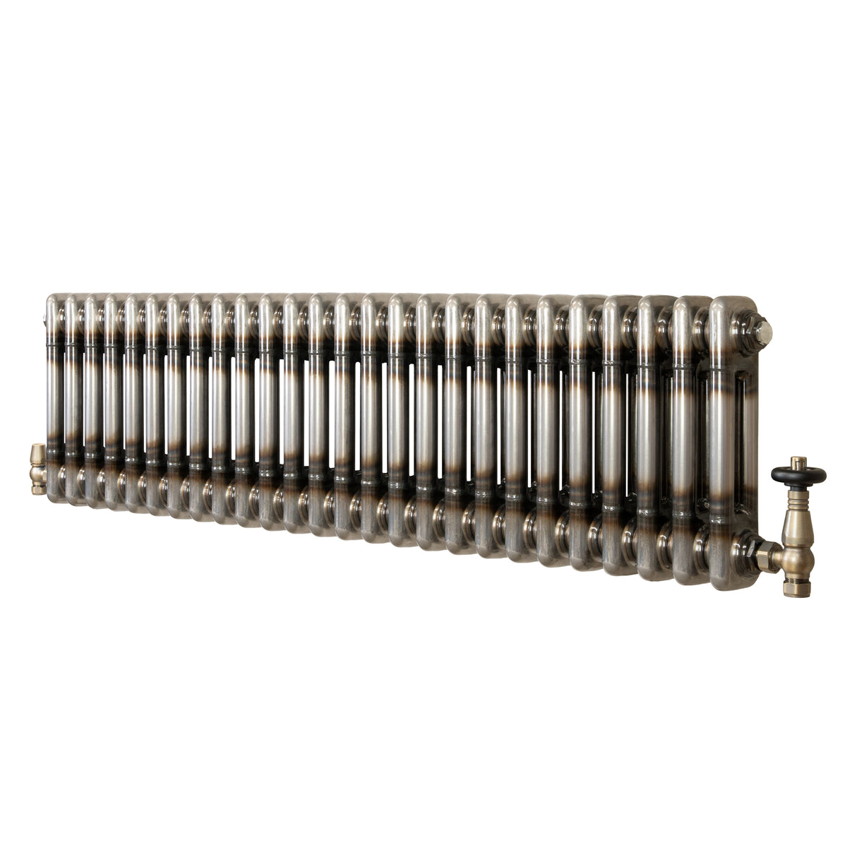 Radiador Tradicional de 2 Columnas y Válvulas - 300 x 1190mm - Metal Crudo