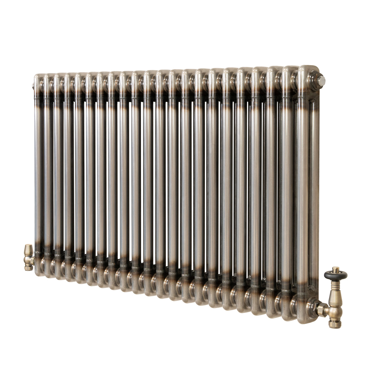 Radiador Tradicional de 2 Columnas y Válvulas - 600 x 1010mm - Metal Crudo