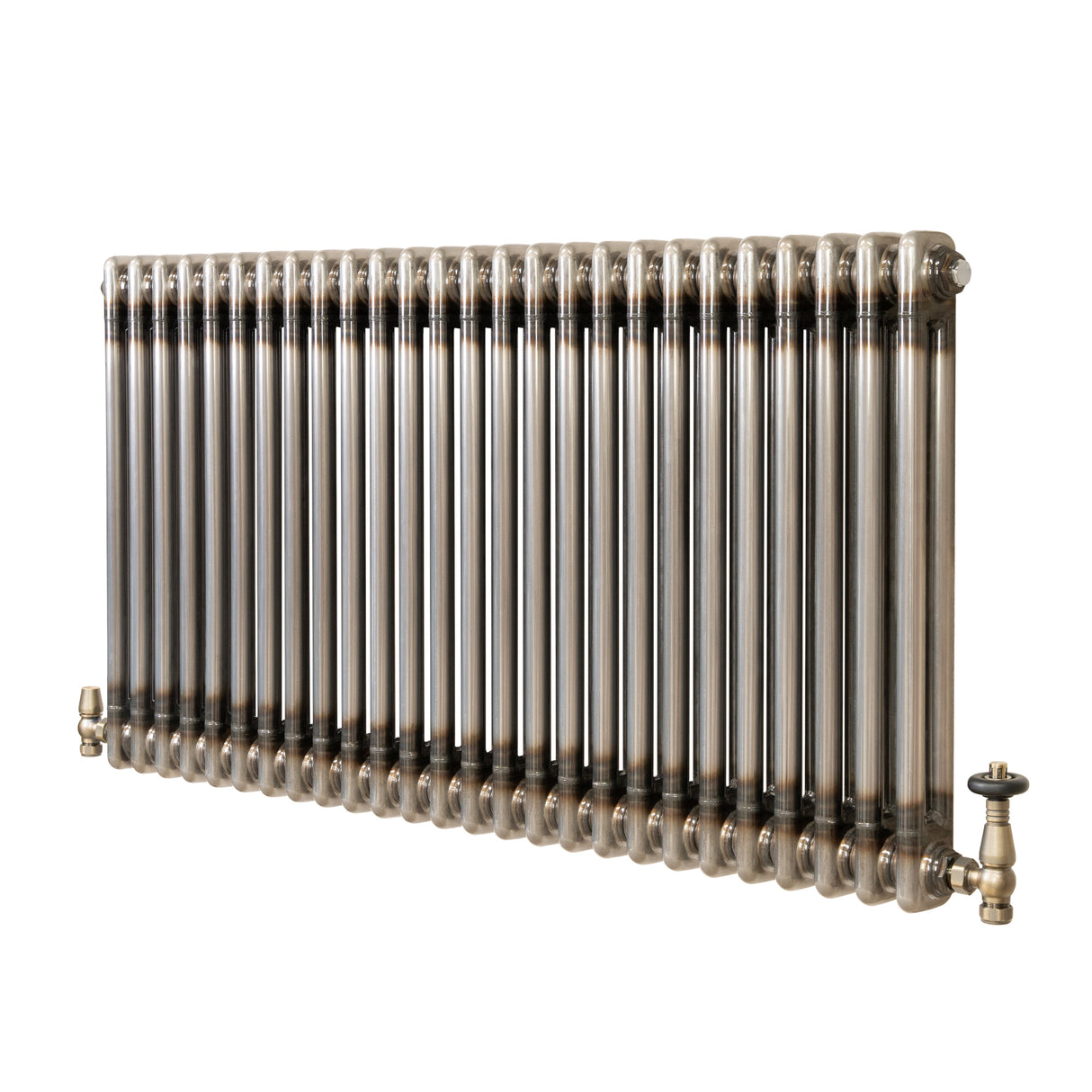Radiador Tradicional de 2 Columnas y Válvulas - 600 x 1190mm - Metal Crudo