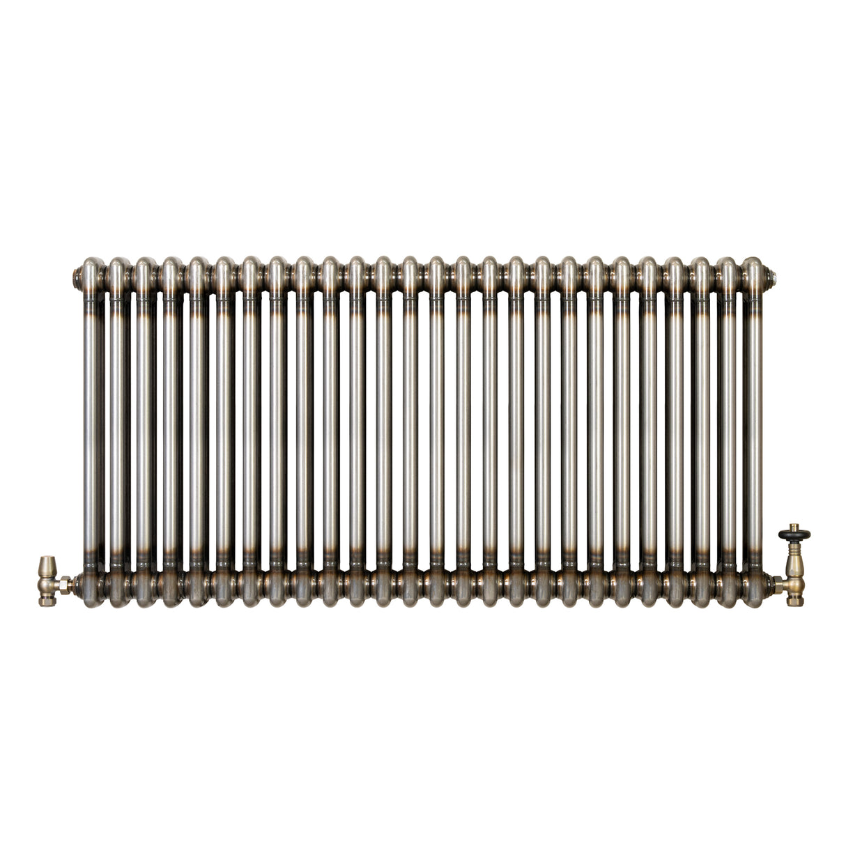 Radiador Tradicional de 2 Columnas y Válvulas - 600 x 1190mm - Metal Crudo